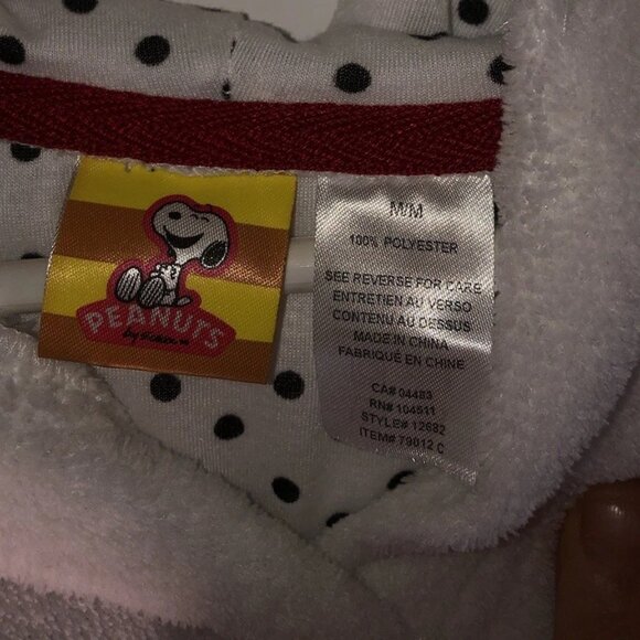 Peanuts Snoopy Plush White Lounge Hoodie Size M - Picture 4 of 4